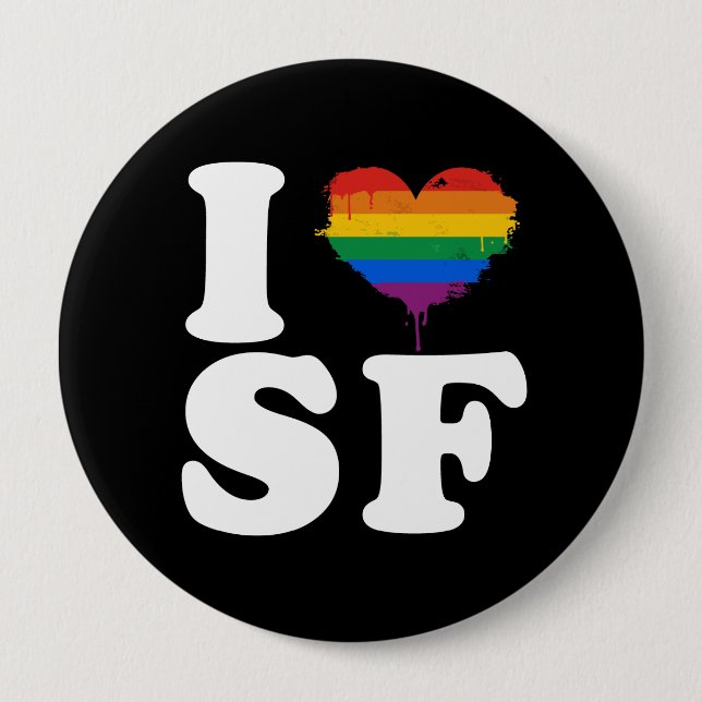I LIEBE GAY SAN FRANCISCO - WEISS -.pnng Button (Vorderseite)
