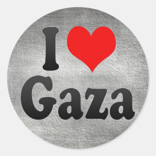 I Liebe Gaza, palästinensisches Gebiet Runder Aufkleber