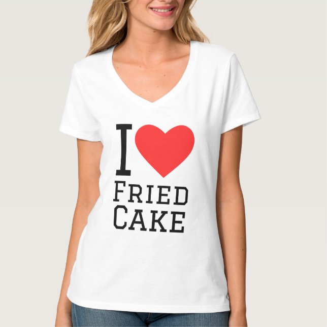 I Liebe gebratener Kuchen T-Shirt (Vorderseite)