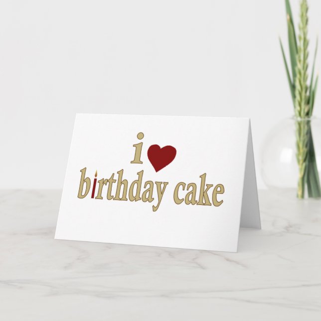 I Liebe-Geburtstags-Kuchen Karte (Vorderseite)