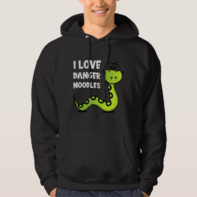 I Liebe Gefahr Noodles Funny Schlange Name mehr Ni Hoodie (Vorderseite)