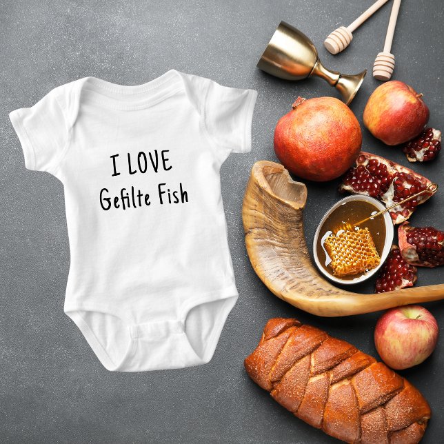 I LIEBE Gefilte Fish Rosh Hashanah Baby Strampler (Von Creator hochgeladen)