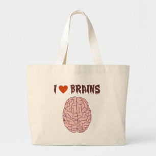 I Liebe-Gehirne Jumbo Stoffbeutel