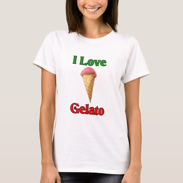 I Liebe Gelato (italienische Eiscreme) T-Shirt (Vorderseite)