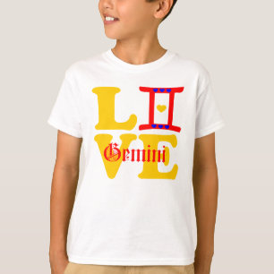 ♊😍 I Liebe Gemini-Zodiac Sign Stylish Crewnec T-Shirt