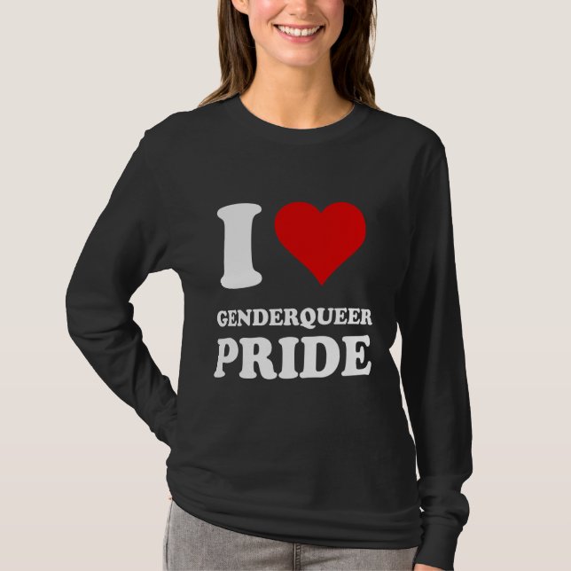 I Liebe Genderqueer Pride T-Shirt (Vorderseite)