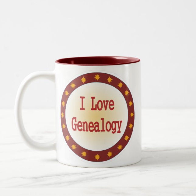I Liebe Genealogie Zweifarbige Tasse (Links)