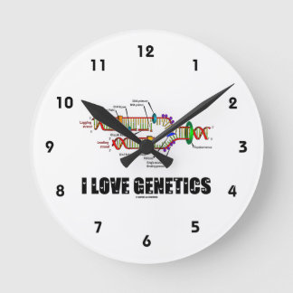 I Liebe Genetik (DNA-Replikation) Runde Wanduhr