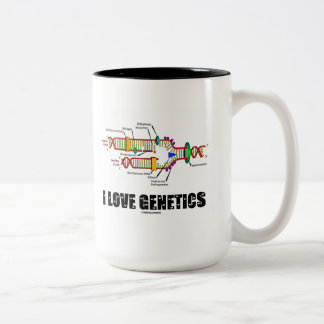 I Liebe Genetik (DNA-Replikation) Zweifarbige Tasse