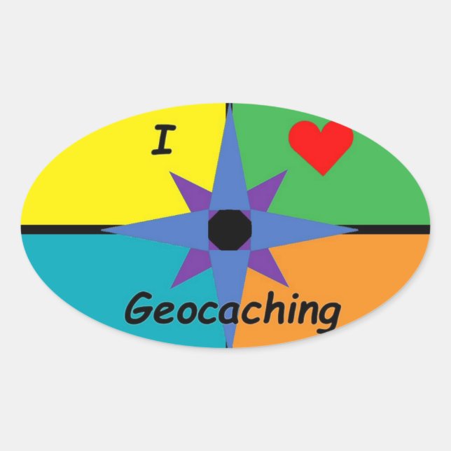 I Liebe Geocaching Aufkleber (Vorderseite)