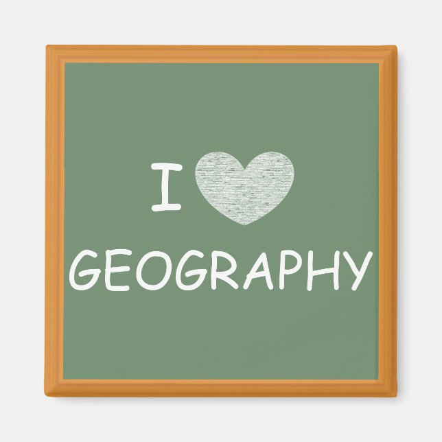 I Liebe Geografie Magnet (Vorne)