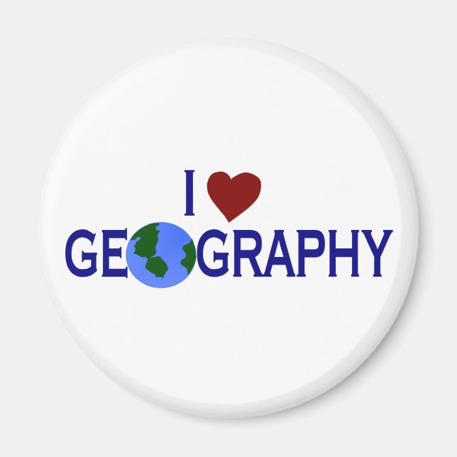 I Liebe Geografie Magnet (Vorne)