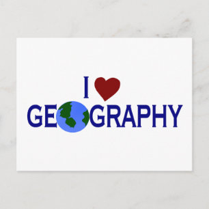 I Liebe Geografie Postkarte