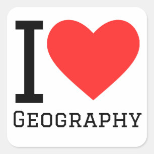 I Liebe Geografie Quadratischer Aufkleber