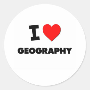 I Liebe-Geografie Runder Aufkleber