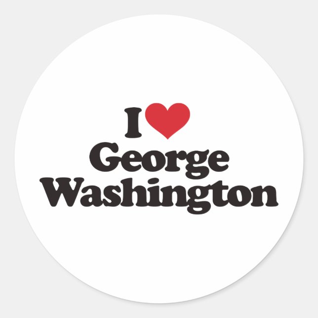 I Liebe George Washington Runder Aufkleber (Vorderseite)
