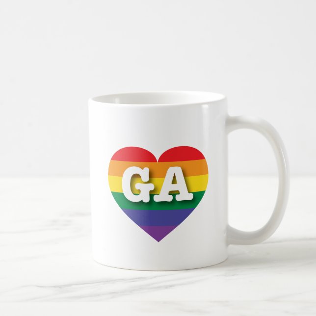 I Liebe Georgia Rainbow Heart Kaffeetasse (Rechts)