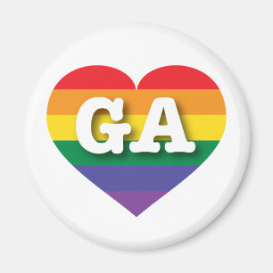 I Liebe Georgia Rainbow Heart Magnet