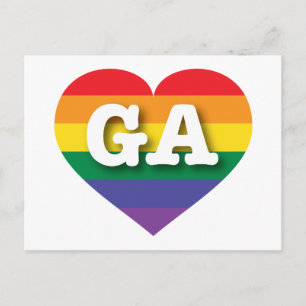 I Liebe Georgia Rainbow Heart Postkarte