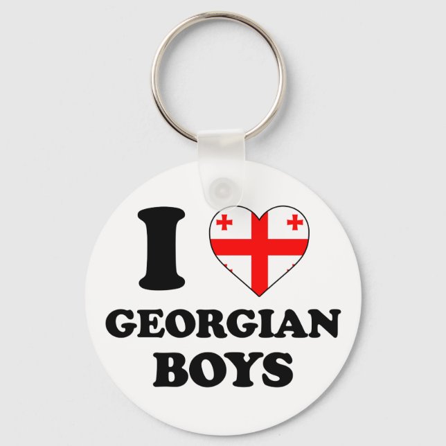 I Liebe georgische Jungen Schlüsselanhänger (Vorderseite)