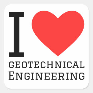 I Liebe Geotechnisches Engineering Quadratischer Aufkleber