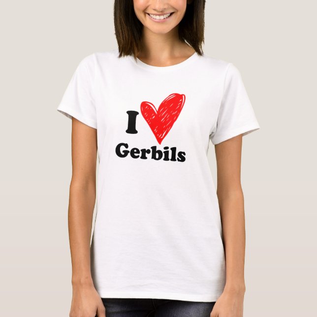 I Liebe Gerbils T-Shirt (Vorderseite)