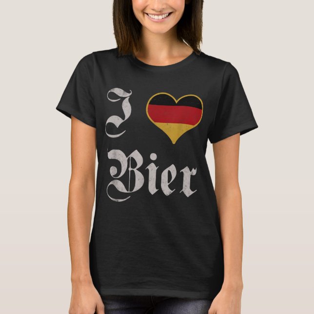 I Liebe German Beer Oktoberfest München Drink Bier T-Shirt (Vorderseite)