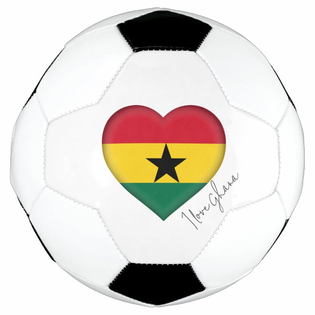 I Liebe Ghana Flag Colors Herzsoccer Ball (Vorderseite)