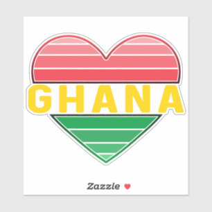 I Liebe Ghana, Ghanaisches Herz Aufkleber