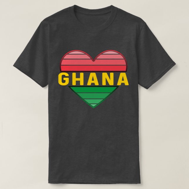 I Liebe Ghana, Ghanaisches Herz T-Shirt (Design vorne)