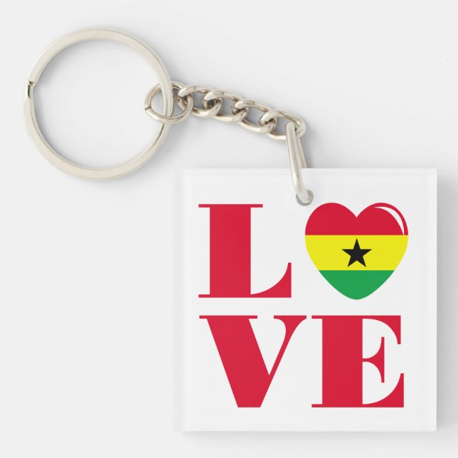 I Liebe Ghana Schlüsselanhänger (Vorderseite)