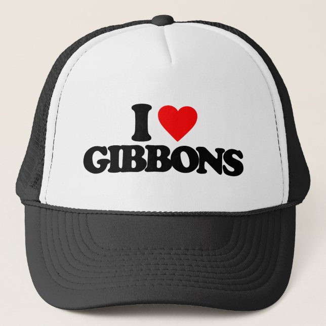 I LIEBE GIBBONS TRUCKERKAPPE (Vorderseite)