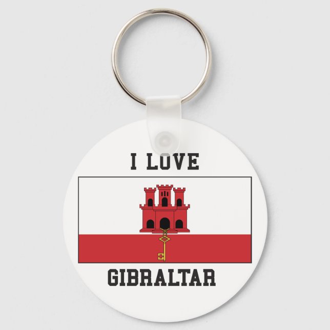 I Liebe Gibraltar Schlüsselanhänger (Vorderseite)
