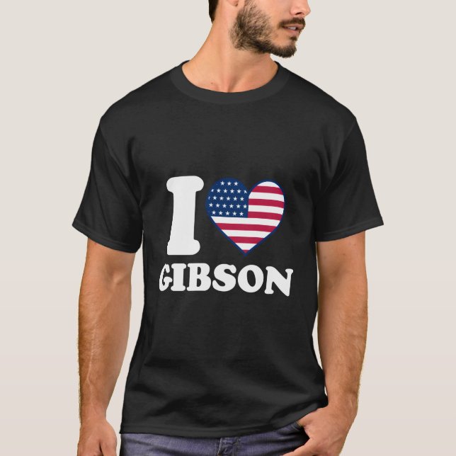 I Liebe Gibson I He Gibson T-Shirt (Vorderseite)