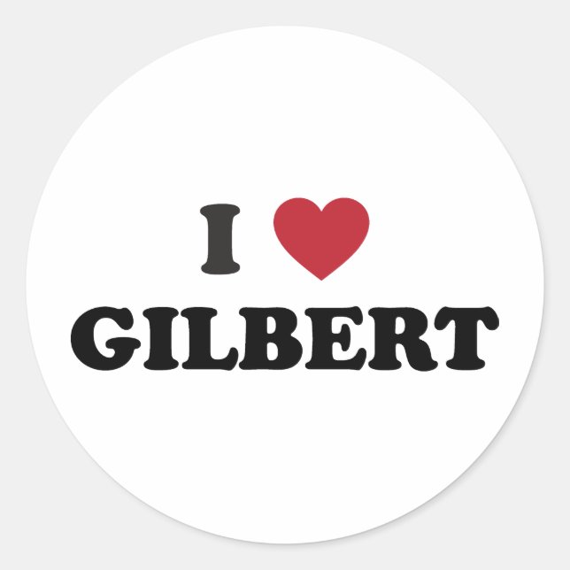 I Liebe Gilbert Arizona Runder Aufkleber (Vorderseite)