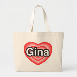 I Liebe Gina. Liebe I Sie Gina. Herz Jumbo Stoffbeutel