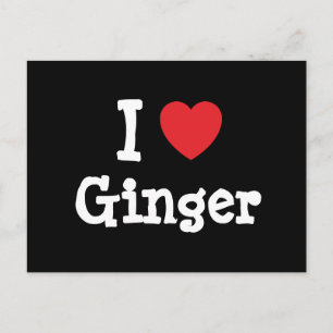 I Liebe Ginger Herz T - Shirt Postkarte