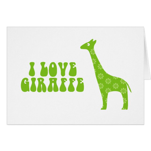 I Liebe Giraffe (grün) (Vorderseite (Horizontal))