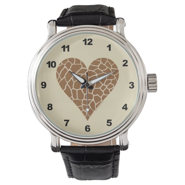 I Liebe Giraffen Armbanduhr (Vorderseite)