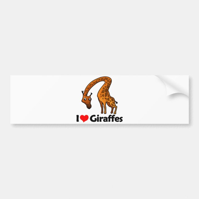 I Liebe-Giraffen Autoaufkleber (Vorne)