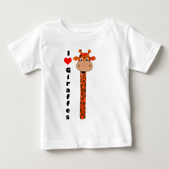 I Liebe Giraffen Baby T-shirt (Vorderseite)