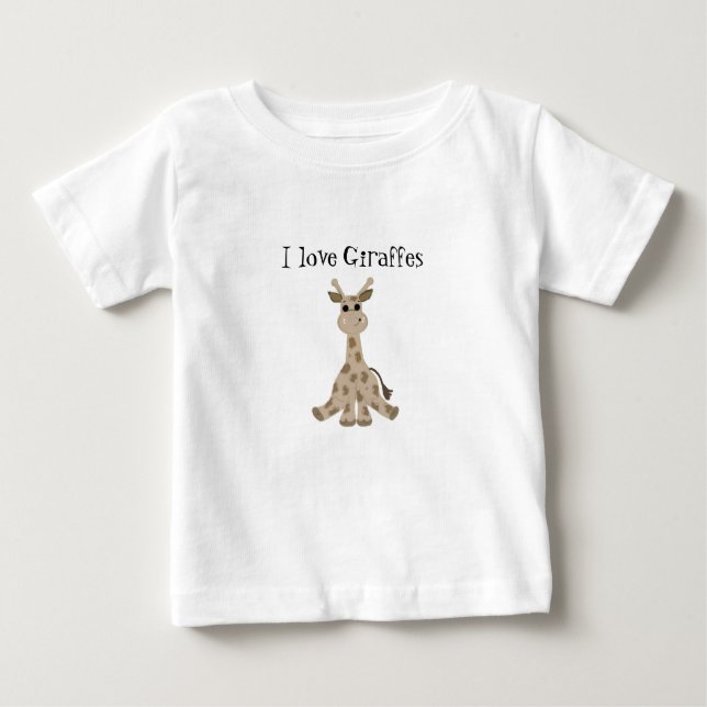 I Liebe Giraffen Baby T-shirt (Vorderseite)