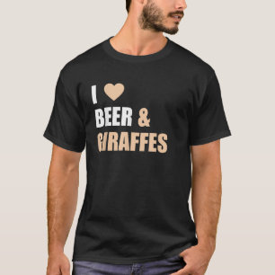 I Liebe Giraffen Beer T Shirt Funny Cool Animal Gi