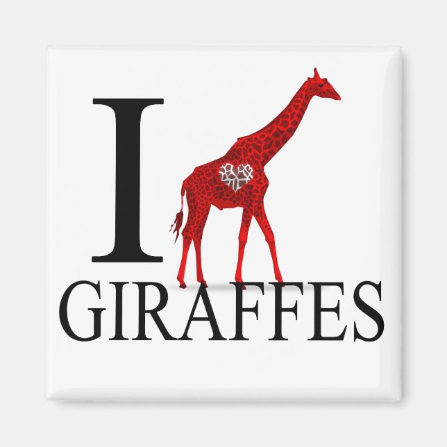 I Liebe Giraffen Magnete (Vorne)