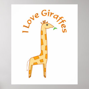 I Liebe Giraffen Poster