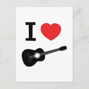 I Liebe Gitarre Postkarte