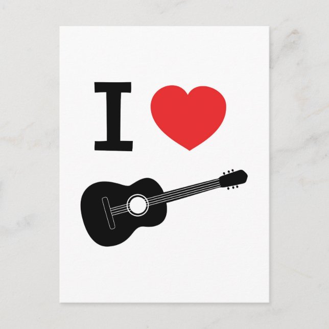 I Liebe Gitarre Postkarte (Vorderseite)