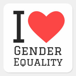 I Liebe Gleichstellung der Geschlechter Quadratischer Aufkleber
