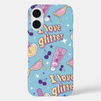 I Liebe Glitzer Y2K iPhone 16 Hülle