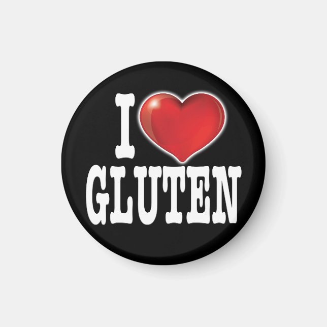 I LIEBE GLUTEN (Dunkle Fassung) Magnet (Vorne)